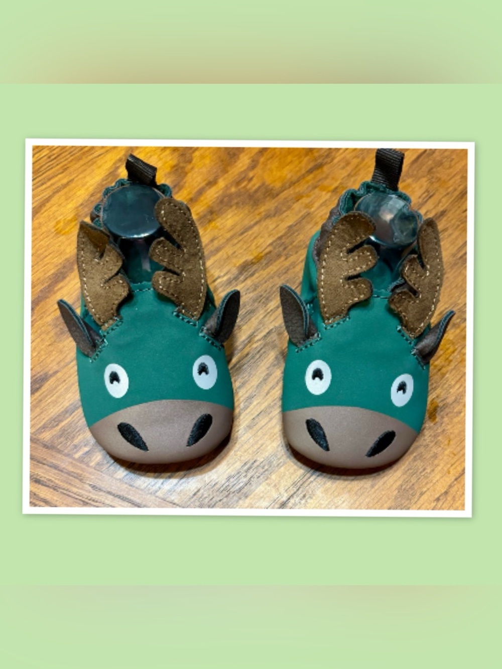 Wonder Nation Baby Boys Forest Animal Moose Slippers ~ Size 2
